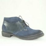 Женские синие ботинки на среднем каблуке