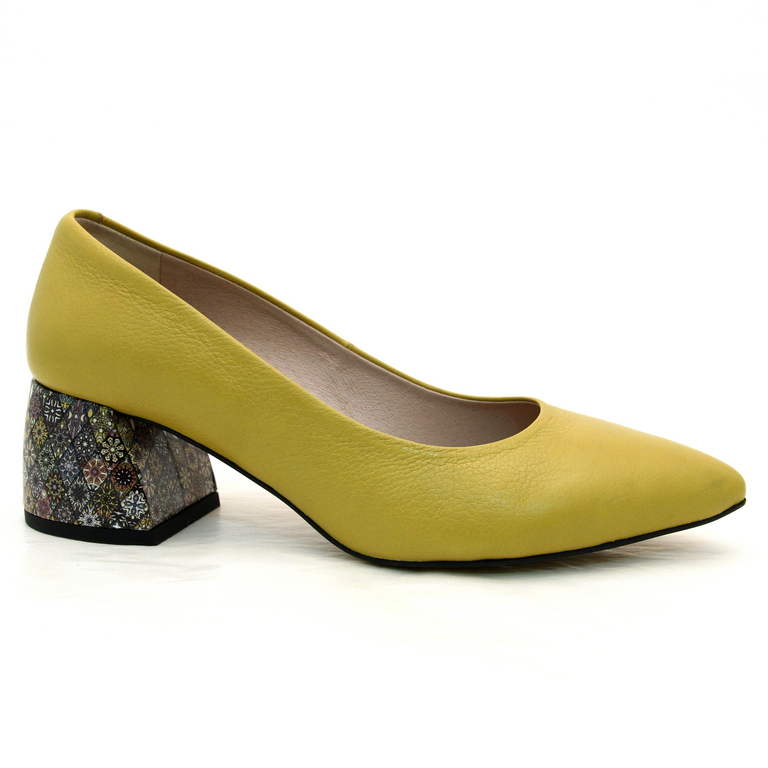 Туфли женские 0380-0120-0325 кожа-кожа жёлтые