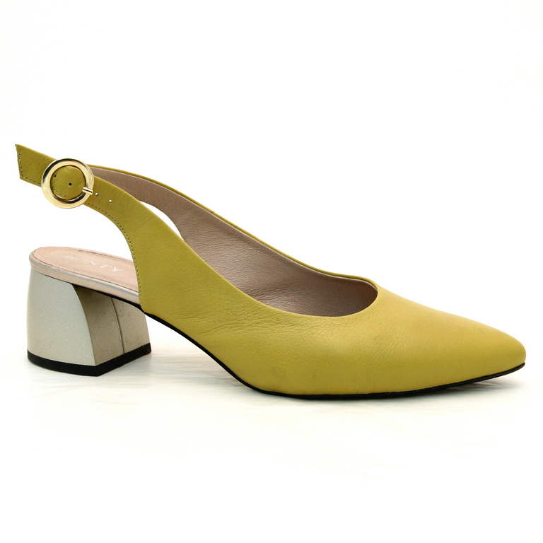 Туфли женские 0381M-0120 кожа-кожа жёлтые