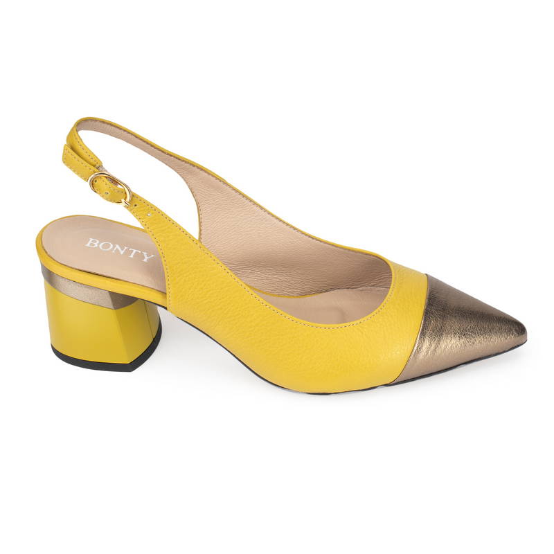 Туфли женские летние 0702-0120-0336 кожа-кожа жёлто-бронзовые