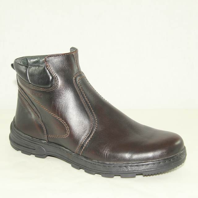 Ботинки сапоги 1237-K-11-2 кожа-мех темно-коричневый