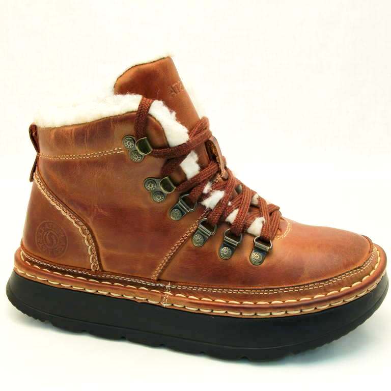 Ботинки Lesta 133-6322-W-19E1-3 кожа-шерсть коричневые