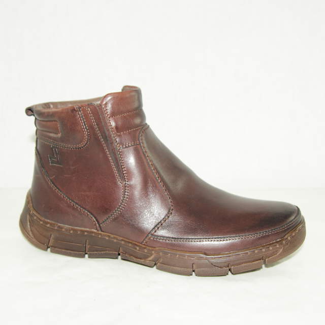 Ботинки мужские 1498-38-3 кожа-шерсть коричневые