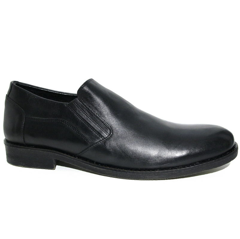 Мужские туфли с мехом R17841-020-2 кожа-мех чёрные