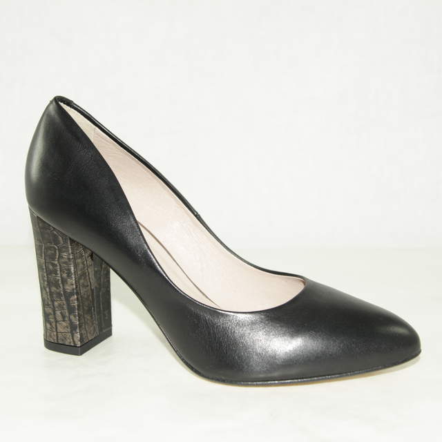 Туфли женские 2407-01-825 кожа - кожа чёрные
