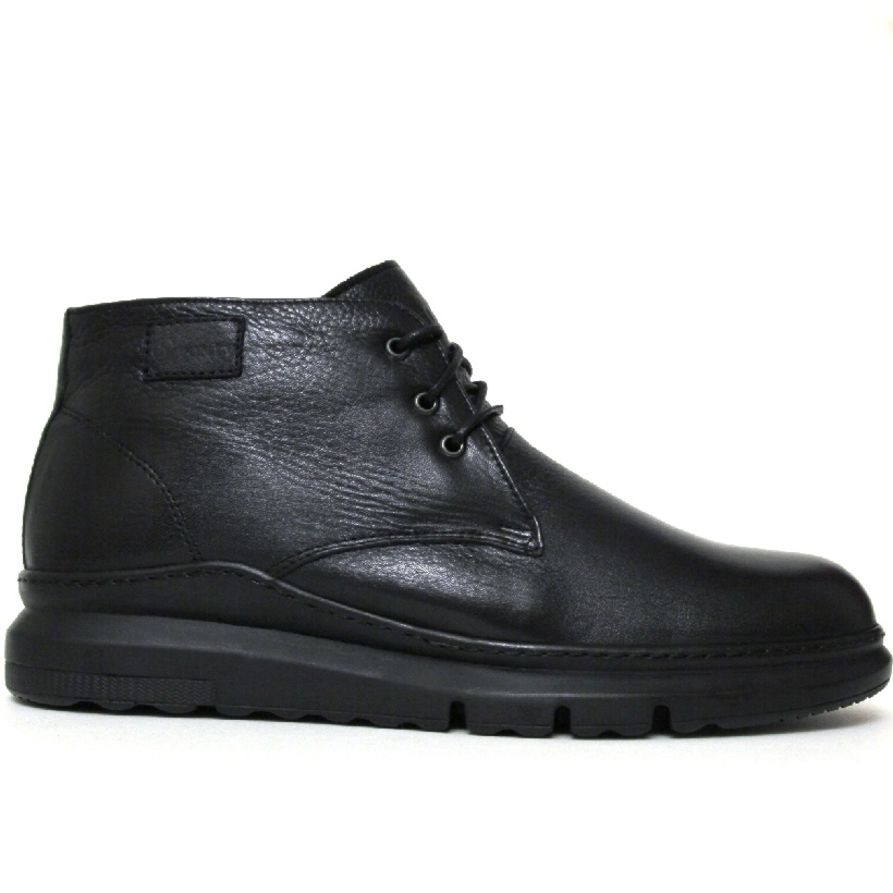 Зимние мужские ботинки 2542-1020 кожа-мех чёрные