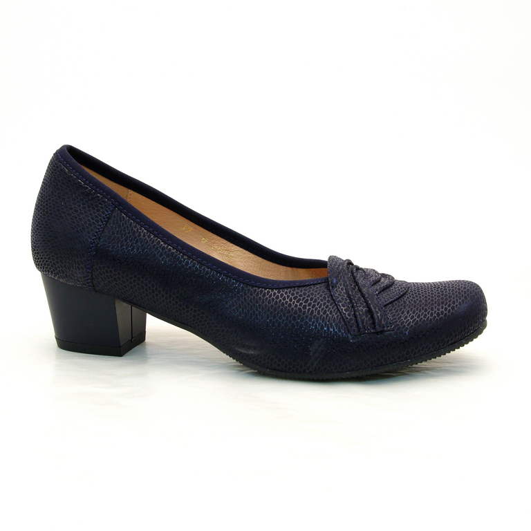 Туфли женские 399-Granat кожа-кожа синие