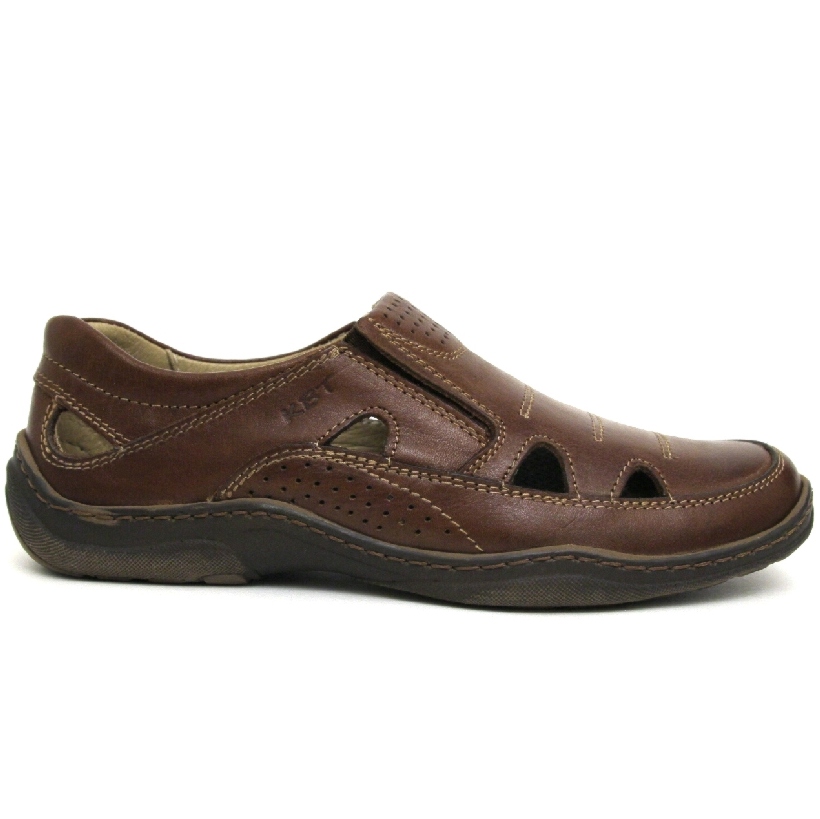 Туфли летние мужские Krisbut М4503-2-1 кожа коричневые
