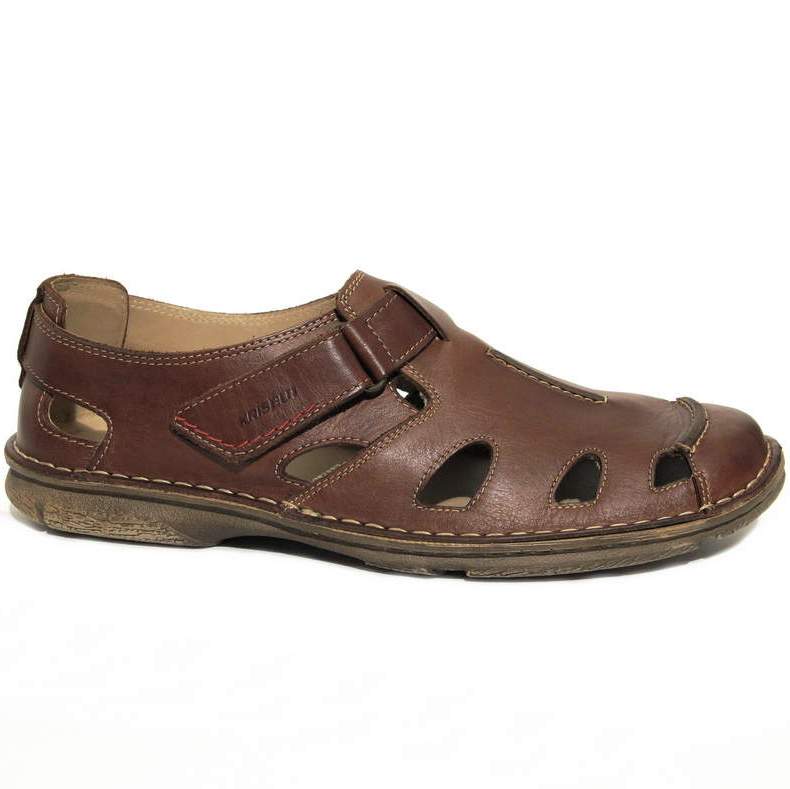 Туфли летние мужские R4596-2-1 кожа-кожа коричневые