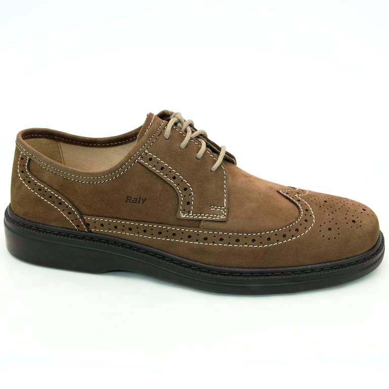Туфли броги R5053 замша-кожа коричневые