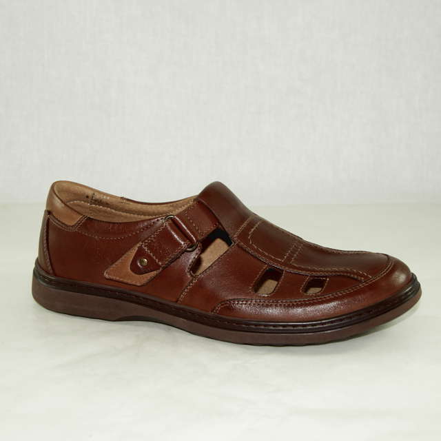 Туфли летние мужские 5207-3-9 кожа-кожа коричневые