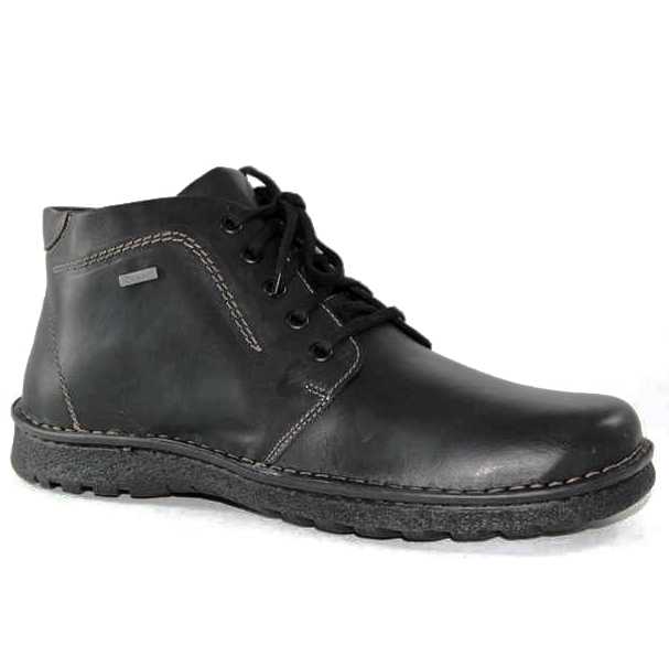 Ботинки зимние R6084А-5-7 кожа-байка черные