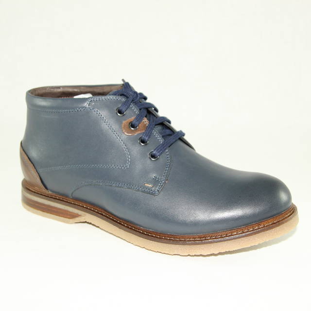 Мужские ботинки Krisbut 6318-2-4 кожа-байка синие