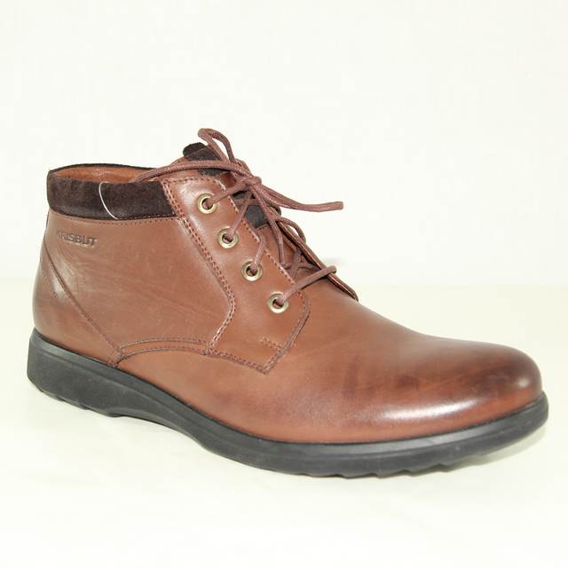 Ботинки мужские 6400-3-7 кожа-байка коричневые