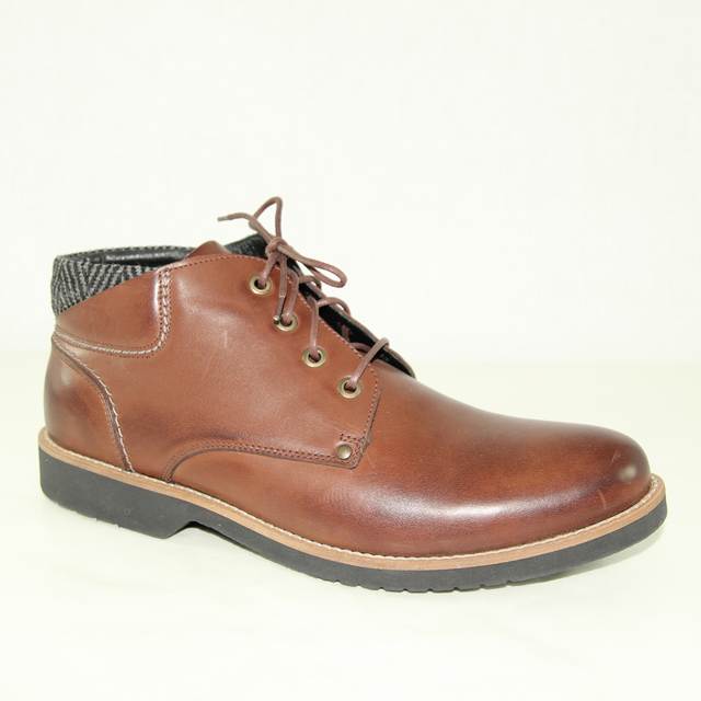 Ботинки мужские 6403-3-7 кожа-байка коричневые