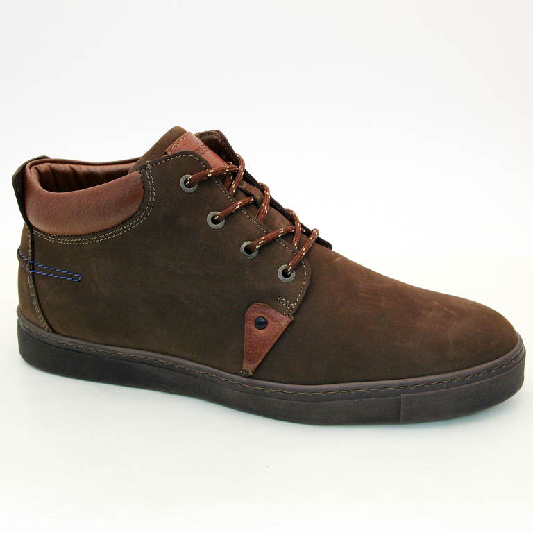 Ботинки R6576-2-3 нубук-шерсть тёмно-коричневые