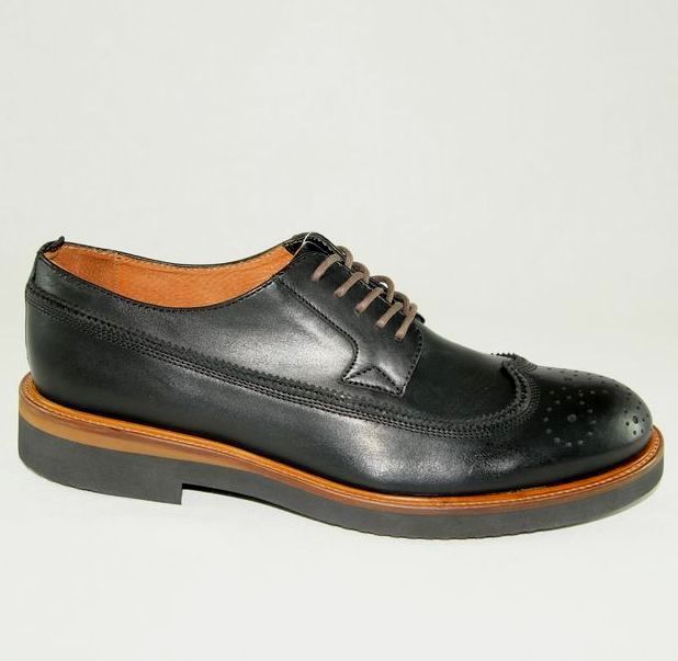 Мужские туфли броги Badura 7592-922 кожа-кожа чёрные