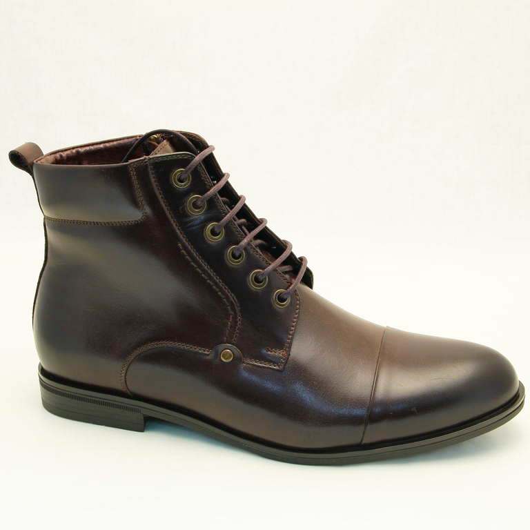 Ботинки COOC-8155-058A-00W00-3 кожа-шерсть тёмно-коричневые