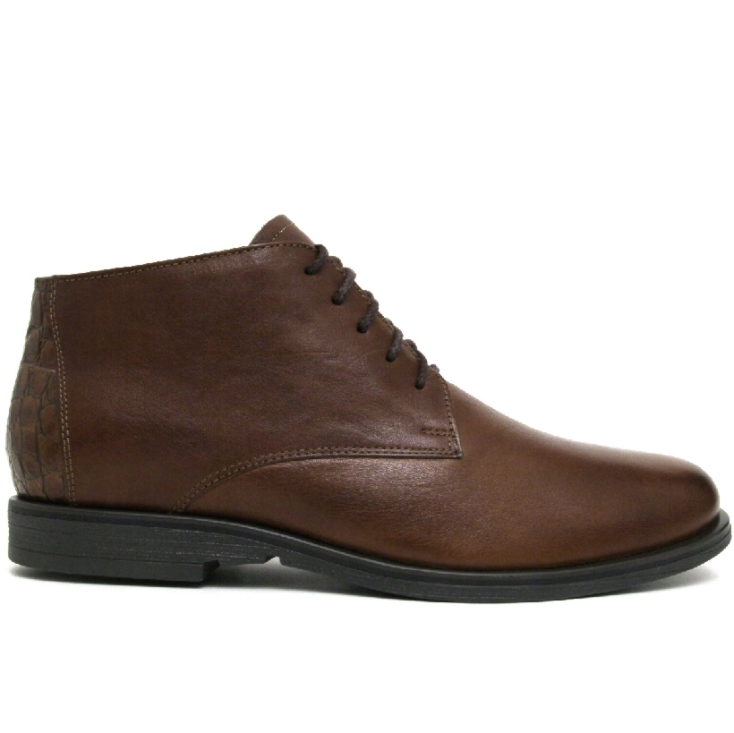 Ботинки мужские DTI02-BR-498 кожа-шерсть коричневые