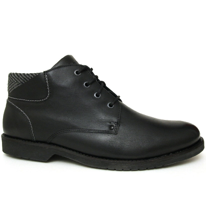 Мужские ботинки Krisbut 6403-1-3 кожа-шерсть чёрные