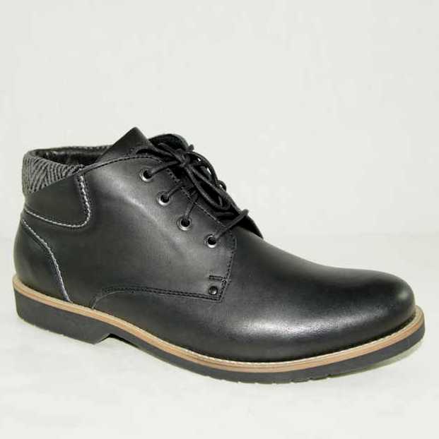 Мужские ботинки Krisbut 6403-1-7 кожа-байка чёрные