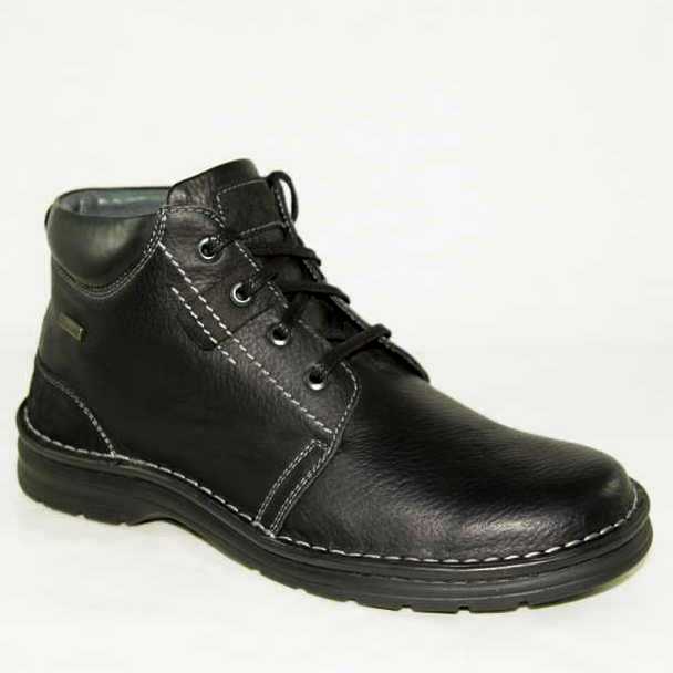 Ботинки зимние мужские R6233-1-7 кожа-байка чёрные