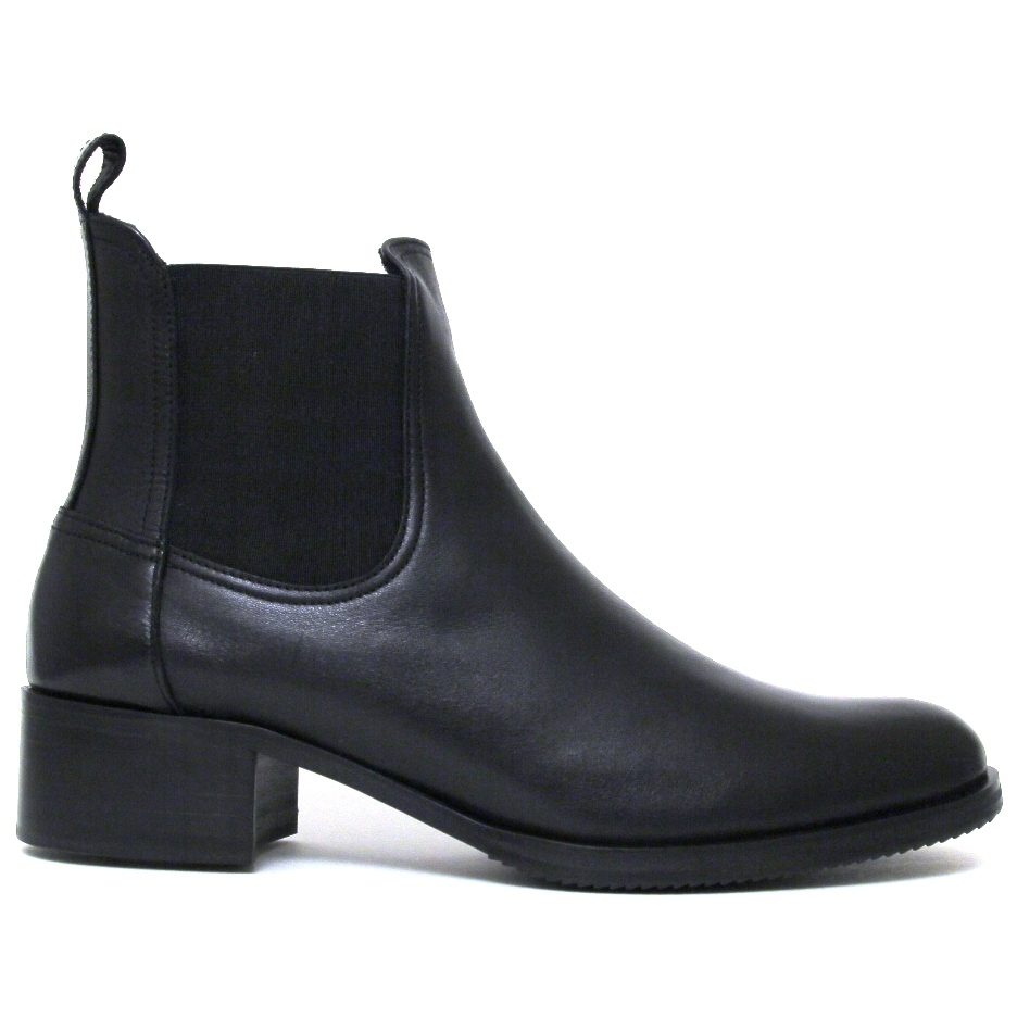 Челси-ботинки женские 1351-112 кожа-байка чёрные