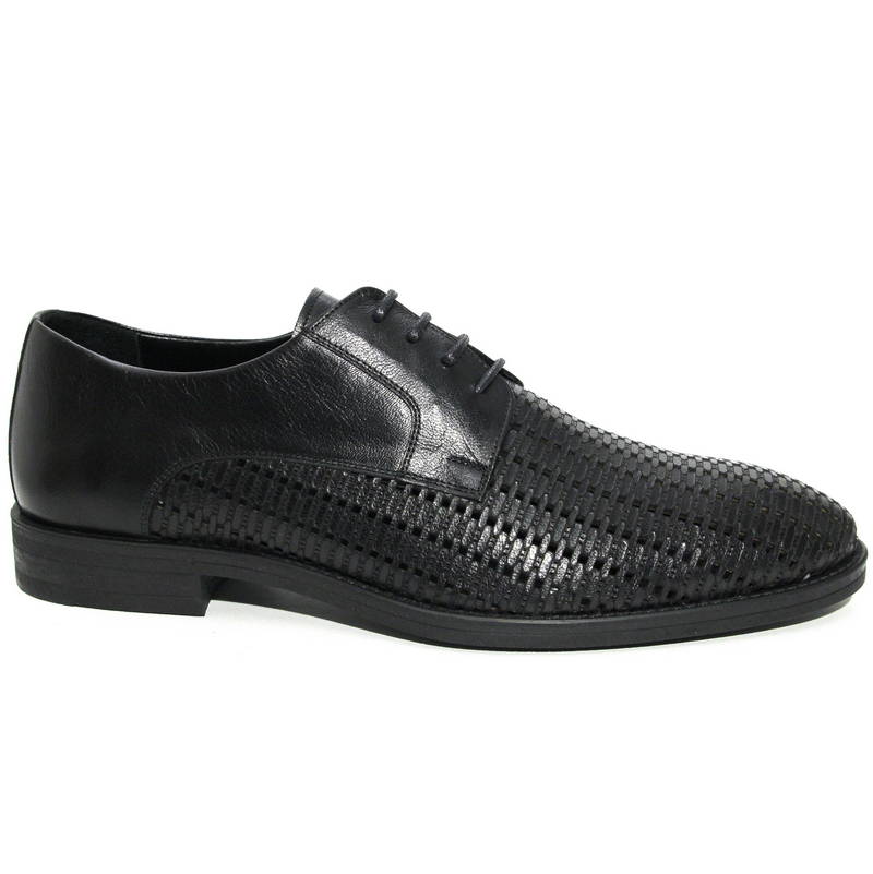 Туфли летние мужские R14199-4608 кожа-кожа чёрные