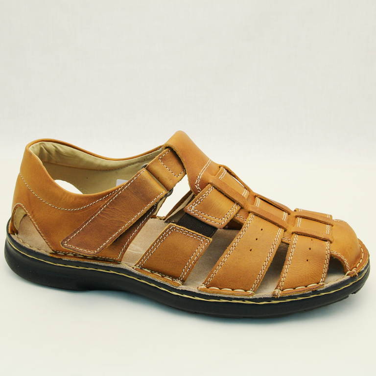 Летние туфли 1440-Tan кожа-кожа бежевые