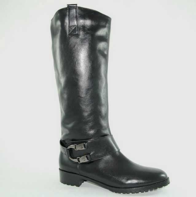Сапоги женские 60-2863-4 cs кожа-байка чёрные