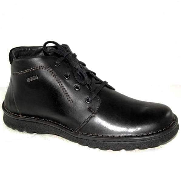 Ботинки мужские R6084a-5-3 кожа-шерсть чёрные