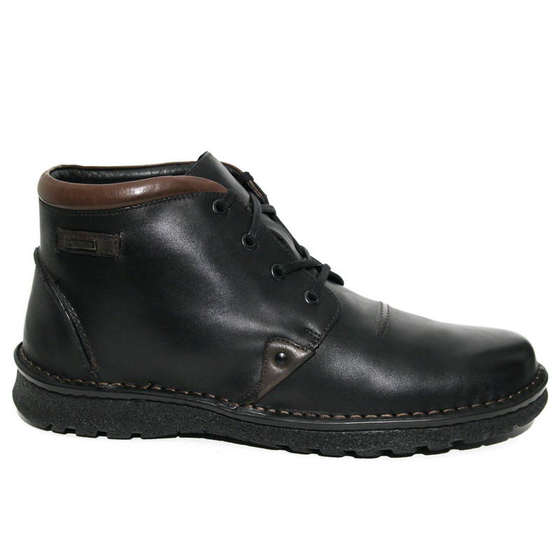 Ботинки Krisbut мужские 6100-1-2 кожа-мех черные