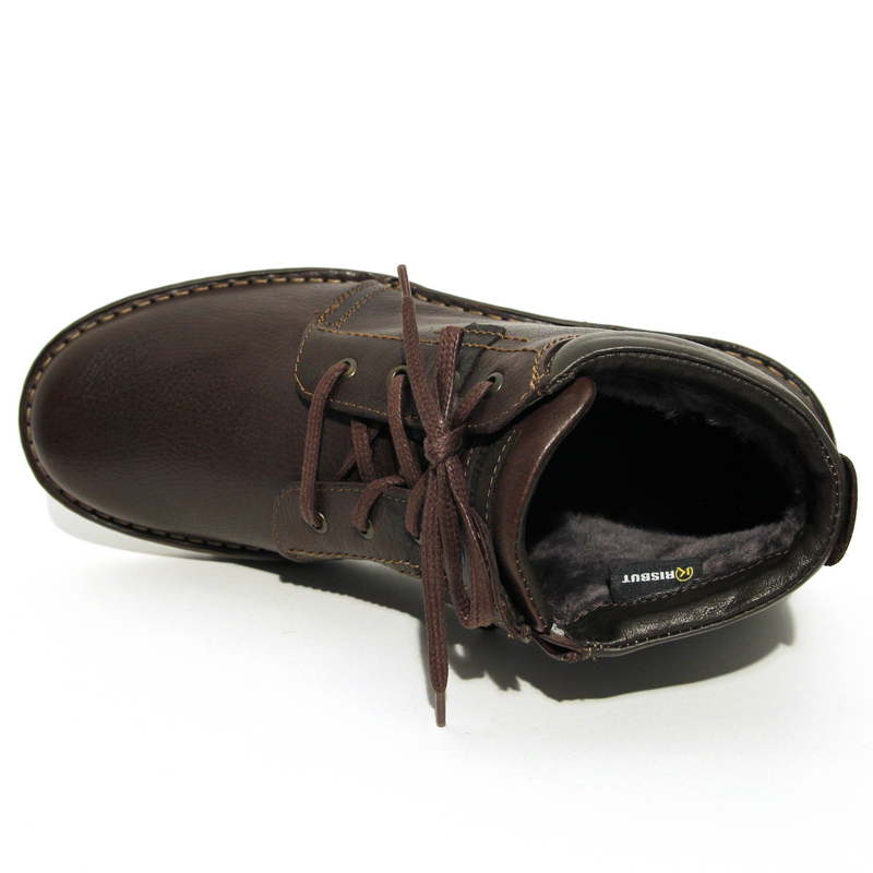 Ботинки Krisbut R6233-2-2 кожа-мех тёмно-коричневые 1