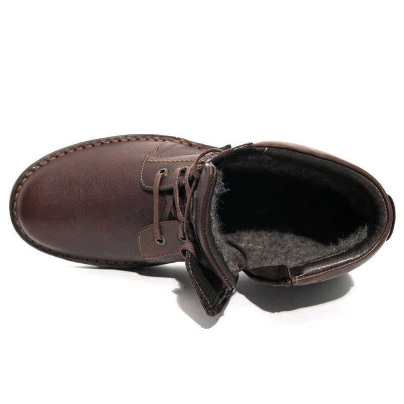 Ботинки Krisbut R6233-2-3 кожа-шерсть тёмно-коричневые 1