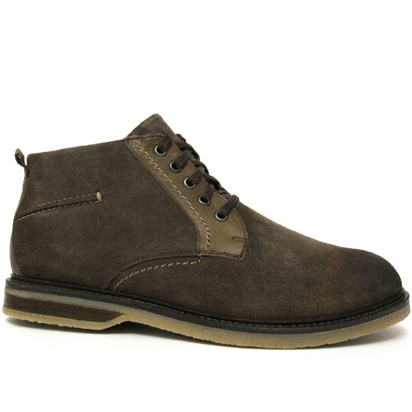 Ботинки мужские Krisbut 6336-3-3 нубук-шерсть коричневые