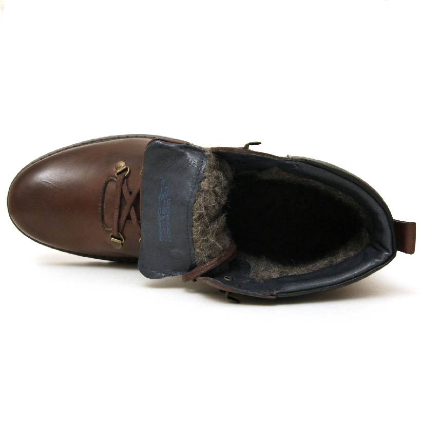 Ботинки R6490-2-3 кожа-шерсть тёмно-коричневые 1