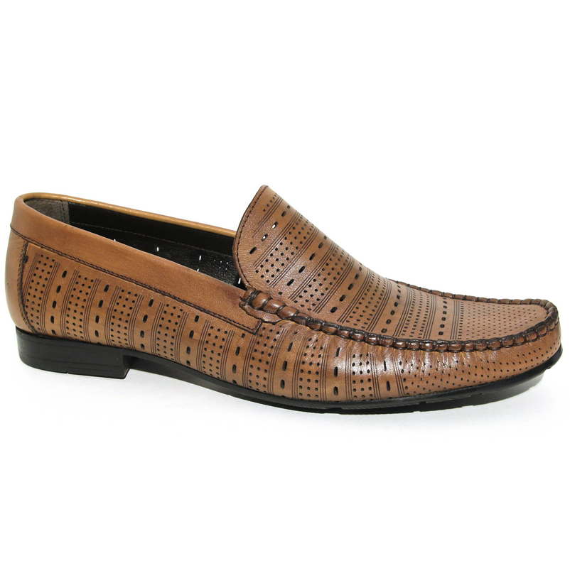 Мокасины мужские R752-1175 кожа-кожа коричневые