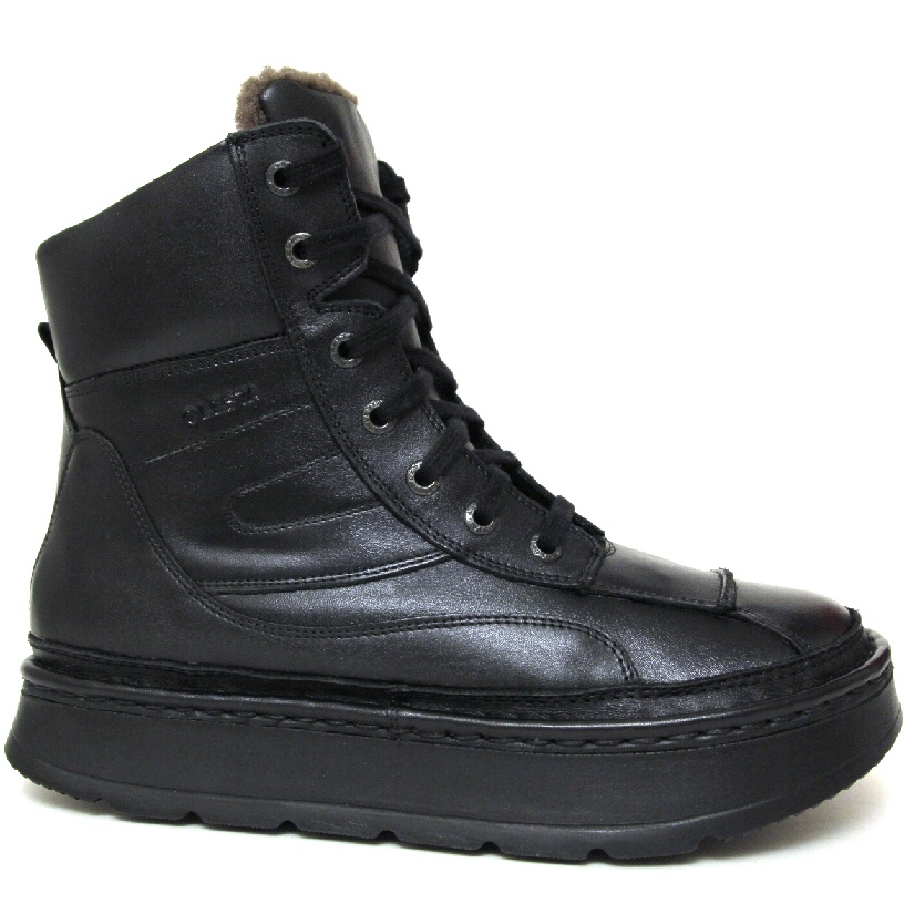 Ботинки Lesta мужские M073-1036 кожа-шерсть черные