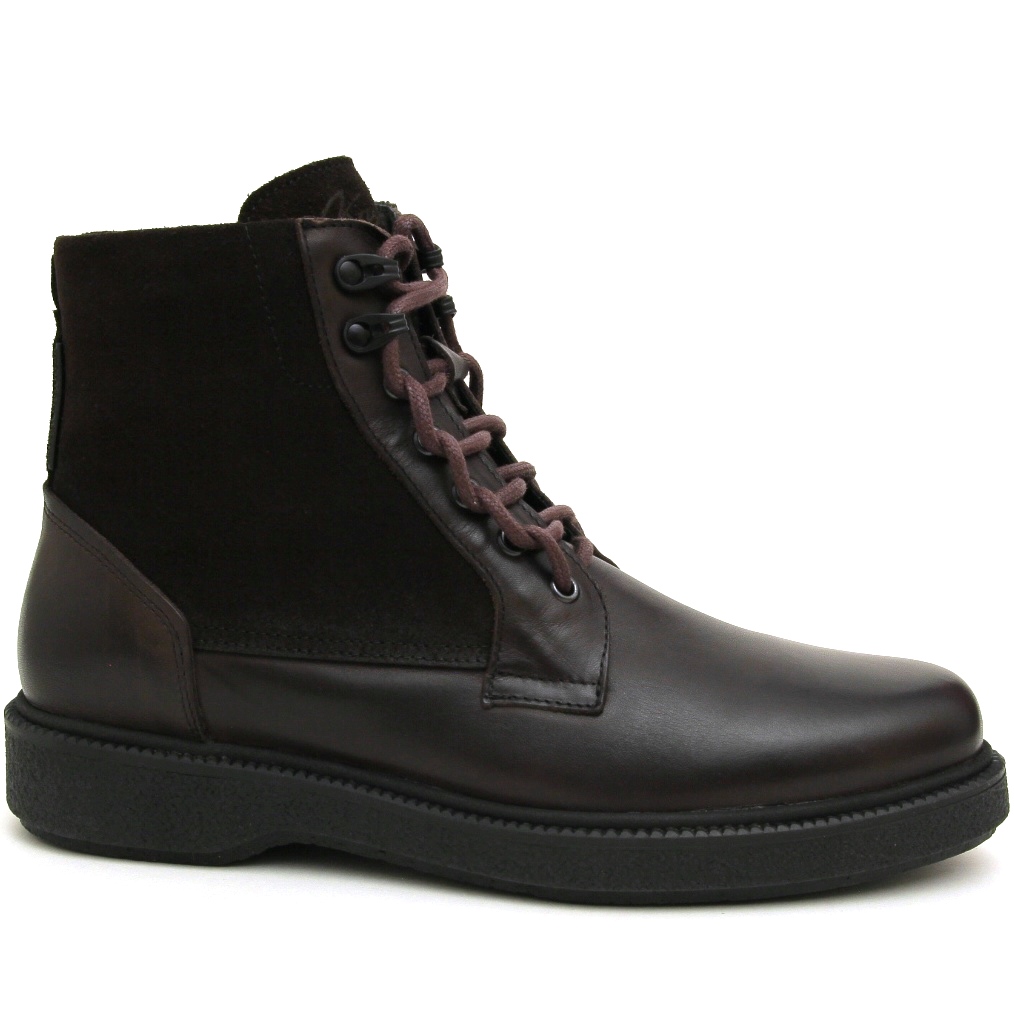 Ботинки Krisbut 6875-2-3 кожа-замша-шерсть коричневые