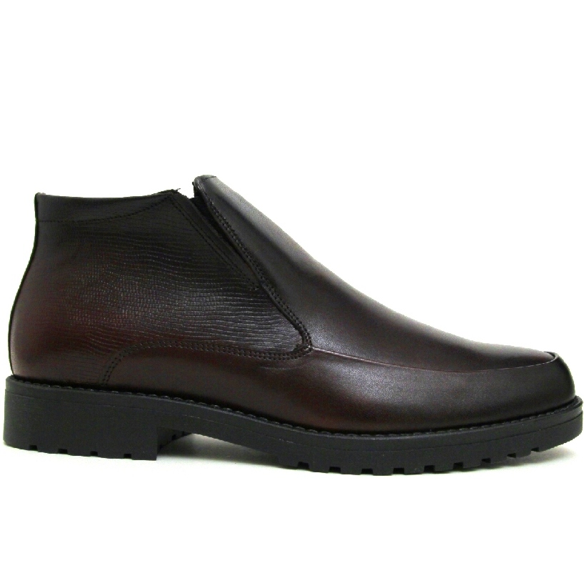 Мужские ботинки 2458-P4 кожа-байка коричневые